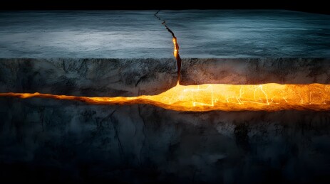 地壳断层与熔岩流动