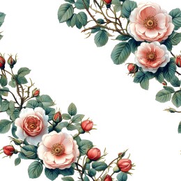 粉色玫瑰与绿叶组成的美丽图案