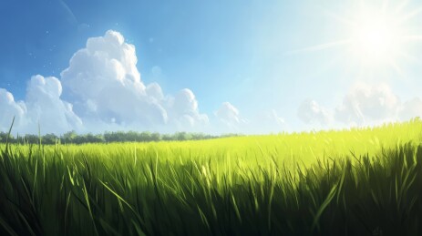 晴日绿原自然风光图