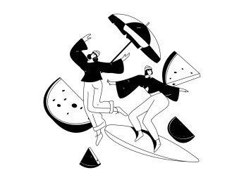 24节气大暑人物扁平矢量概念运营手绘插画