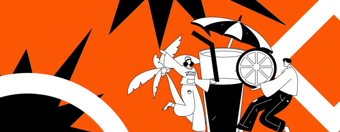 24节气大暑人物扁平矢量概念运营手绘插画