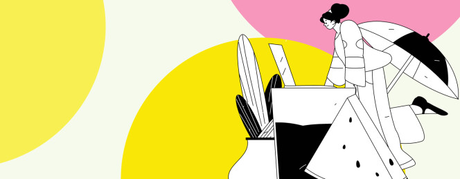 24节气大暑人物扁平矢量概念运营手绘插画