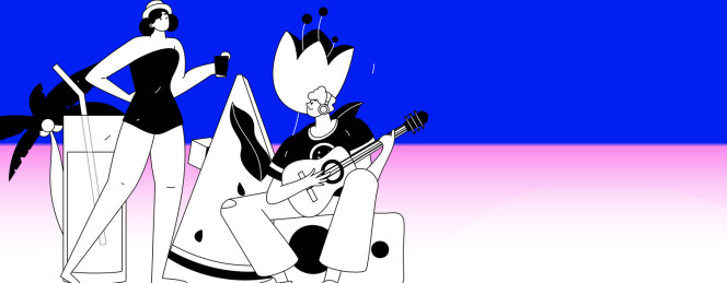 24节气大暑人物扁平矢量概念运营手绘插画