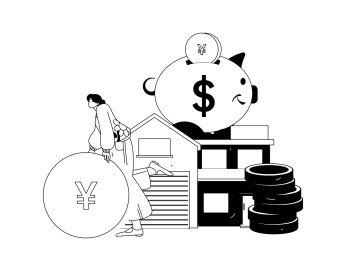 住房贷款扁平矢量概念运营插画