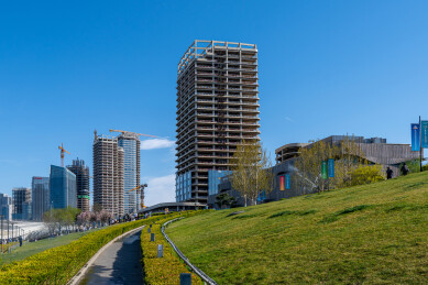 通州区北京国际财富中心城市天际线与公园户