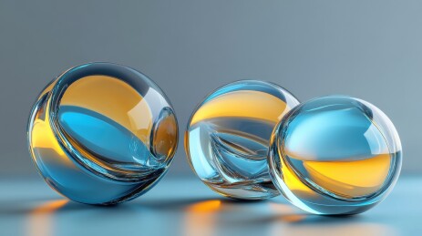 透明玻璃球与光影效果