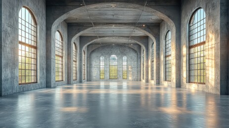 宽敞工业风建筑内部