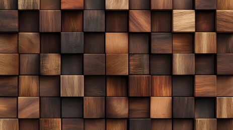 棕色木块立体墙纸