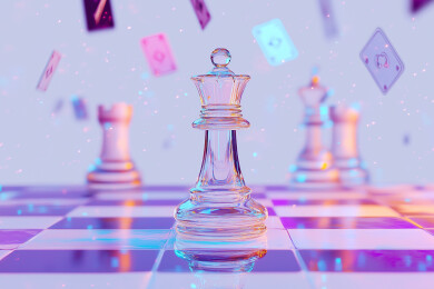 一颗水晶国际象棋棋子