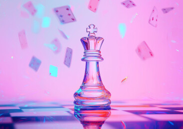 一颗水晶国际象棋棋子