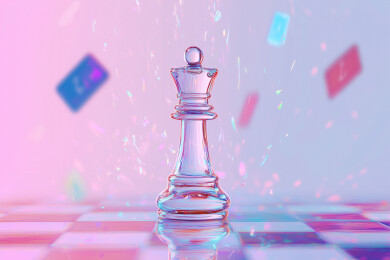 一颗水晶国际象棋棋子