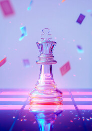 一颗水晶国际象棋棋子