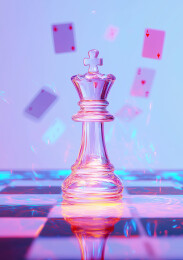 一颗水晶国际象棋棋子