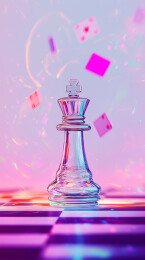 一颗水晶国际象棋棋子