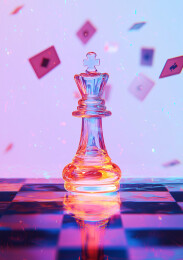 一颗水晶国际象棋棋子