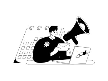通知公告矢量创意扁平手绘插画