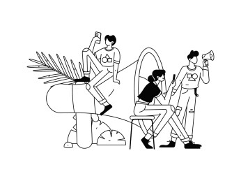 通知公告矢量创意扁平手绘插画