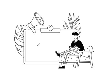 通知公告矢量创意扁平手绘插画