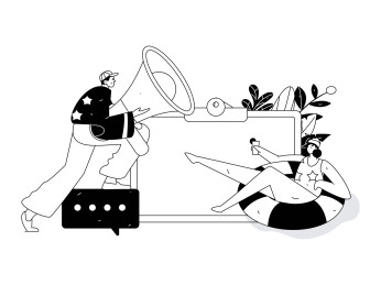 通知公告矢量创意扁平手绘插画