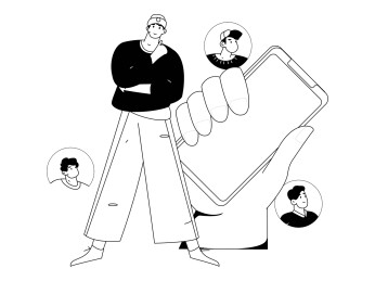 求职面试的人员扁平矢量概念运营手绘插画