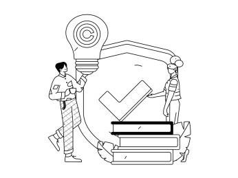 保护知识产权扁平矢量概念运营手绘插画