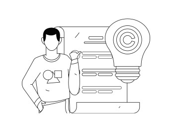 保护知识产权扁平矢量概念运营手绘插画