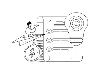 保护知识产权扁平矢量概念运营手绘插画