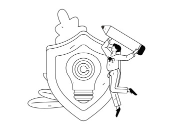保护知识产权扁平矢量概念运营手绘插画