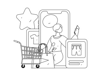 网红直播带货矢量互联网手绘插画