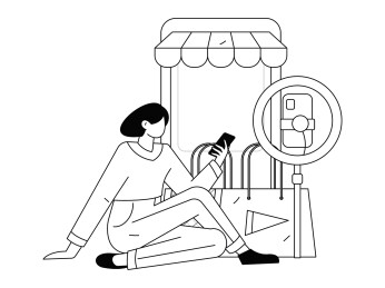 网红直播带货矢量互联网手绘插画