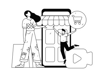 网红直播带货矢量互联网手绘插画