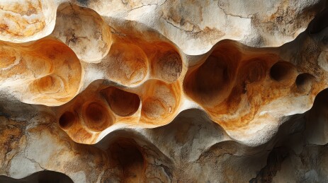 岩石洞穴的天然蜂窝结构