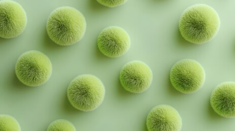 绿色绒球微观景致图