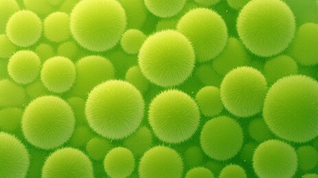绿色绒球微观景致图