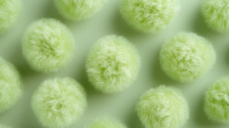 绿色绒球微观景致图
