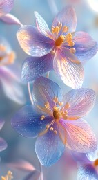 柔美渐变色调的朱槿花