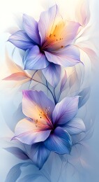 柔美渐变色调的朱槿花