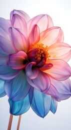 柔美渐变色调的朱槿花