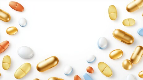 多彩药片散落画面