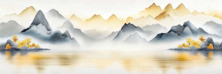 山水水墨风景画面