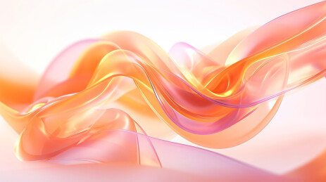 橙粉渐变灵动线条抽象背景