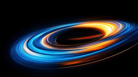 蓝橙光带旋转动感背景