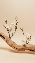 枯木与花产品展示背景