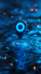 蓝色定位针与电路板