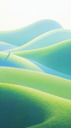 梦幻质感绿色的山丘