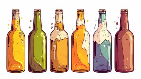 色彩斑斓的啤酒瓶