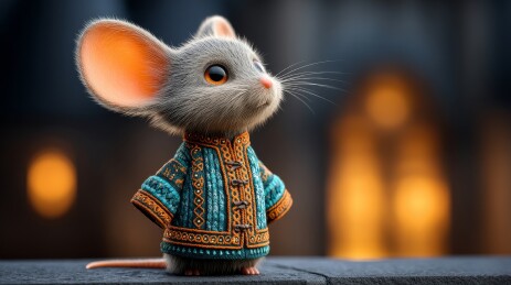 卡通老鼠身着华服