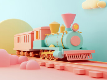 彩色蒸汽火车模型