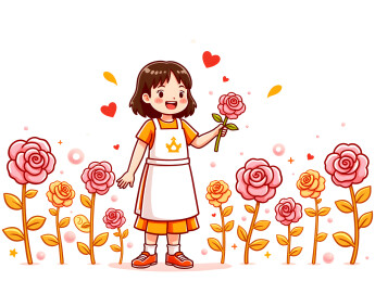 三八妇女节的女生手捧鲜花插图