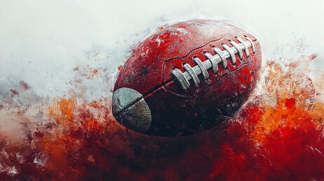 水彩风格美式橄榄球画面